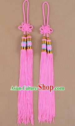 Traditional Chinese Ancient Peking Opera Taiji Sword Tassel, Traditional Chinese Beijing Opera Pink Long Tassel Straightsword Hat Tassels