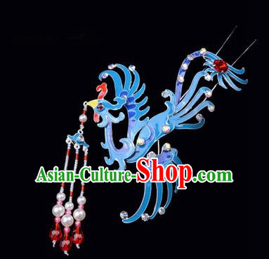 Top Grade Chinese Ancient Peking Opera Hair Accessories Diva Phoenix Hairpins Tassel Step Shake, Traditional Chinese Beijing Opera Hua Tan Hair Clasp Head-ornaments