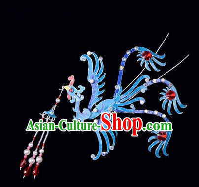 Top Grade Chinese Ancient Peking Opera Hair Accessories Diva Phoenix Hairpins Step Shake, Traditional Chinese Beijing Opera Hua Tan Hair Clasp Head-ornaments