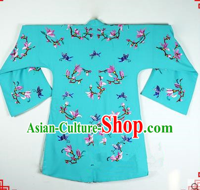 Traditional Chinese Beijing Opera Shaoxing Opera Young Lady Clothing, China Peking Opera Diva Role Hua Tan Costume Embroidered Magnolia Robe Green Opera Costumes