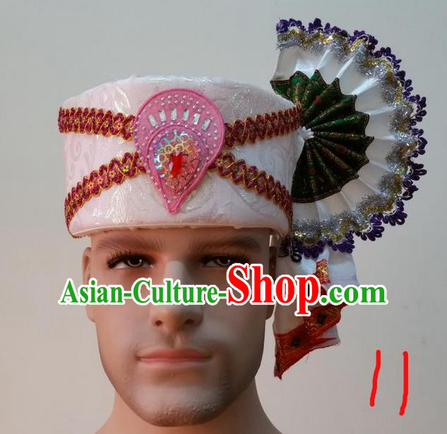 Traditional Traditional Thailand Accessories Hat, Southeast Asia Thai Dai Nationality Headwear for Men