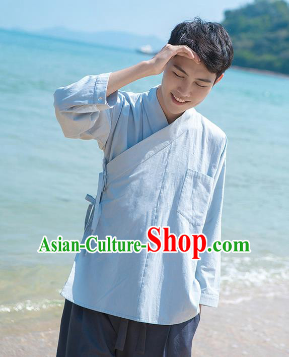 Traditional Chinese Ancient Male Costume, Elegant Hanfu Clothing Chinese Ancient Swordsman Hanfu Blouse for Men