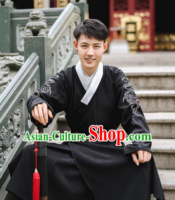 Traditional Chinese Ming Dynasty Young Men Embroidery Costume, Elegant Flying Fish Suit Chinese Ancient Swordsman Clothing for Men