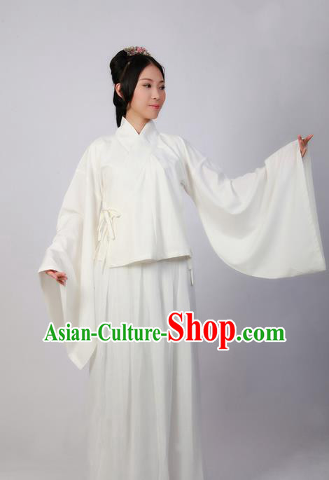 Traditional Chinese Han Dynasty Palace Princess Costume Underwear, Elegant Hanfu Clothing Wide Sleeve Pajamas for Women