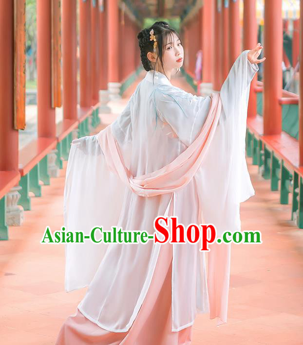 Traditional Chinese Tang Dynasty Palace Princess Costume, Elegant Hanfu Clothing Embroidered Wide Sleeve Cardigan, Chinese Ancient Princess Clothing for Women