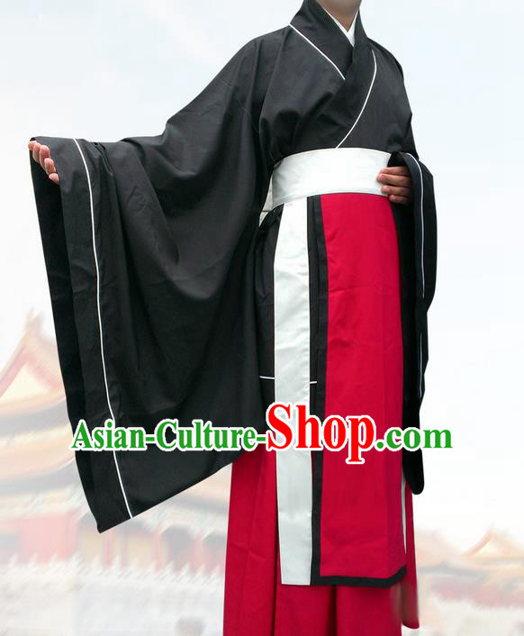 Traditional Chinese Han Dynasty Minister Costume, Elegant Hanfu Clothing Chinese Ancient Gwanbok for Men