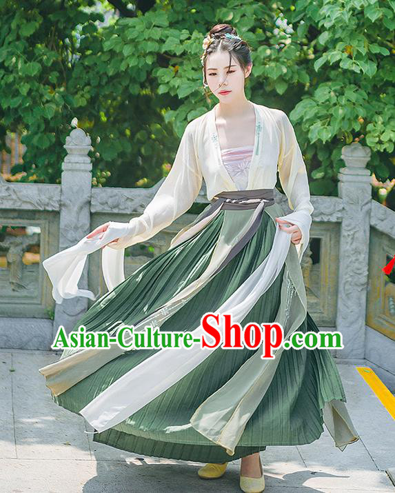 Traditional Chinese Tang Dynasty Palace Princess Costume, Elegant Hanfu Clothing Embroidered Blouse and Dress, Chinese Ancient Princess Clothing for Women