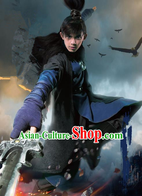 Traditional Chinese Song Dynasty Young Hero Costume, Chinese Ancient Hanfu Swordsman Clothing for Men