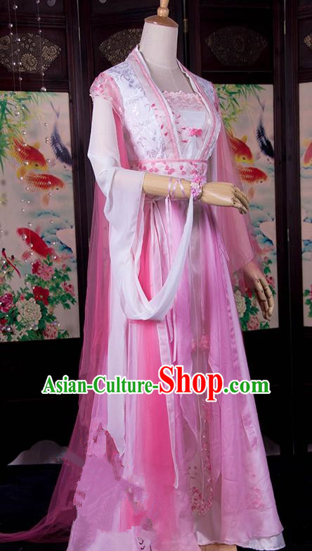 Traditional Chinese Tang Dynasty Imperial Consort Wedding Costume, Elegant Hanfu Cosplay Peri Clothing Ancient Chinese Princess Dance Dress for Women