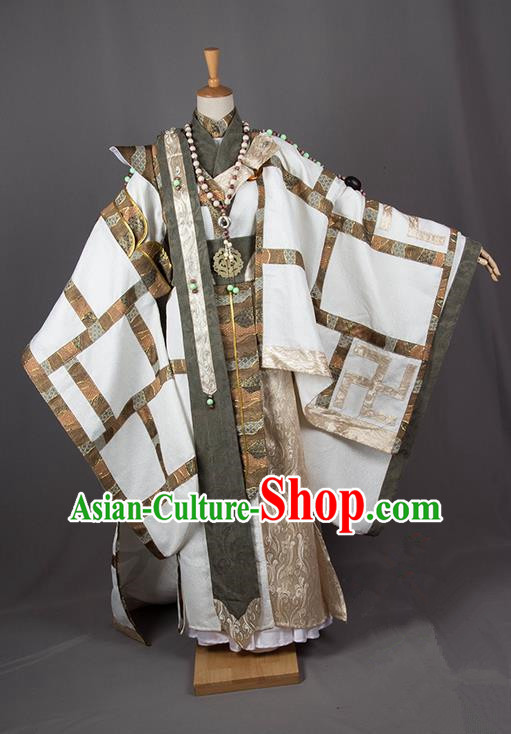 Traditional Chinese Han Dynasty Royal Highness Costume, Chinese Ancient Hanfu Jiang Hu Swordsman Prince Clothing for Men