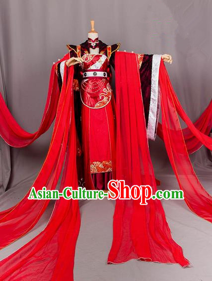 Traditional Chinese Tang Dynasty Imperial Prince Wedding Costume, Elegant Hanfu Cosplay Nobility Childe Clothing Ancient Chinese Dandies Dress for Men