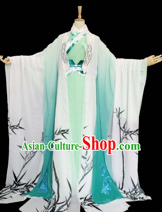 Traditional Chinese Han Dynasty Young Men Embroidery Costume, Elegant Hanfu Clothing Chinese Ancient Prince Printing Bamboo Dress for Men