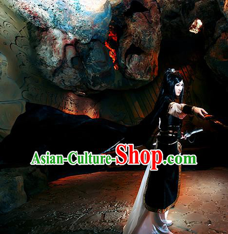 Traditional Ancient Chinese Young Lady Costume, Chinese Tang Dynasty Swordswoman Dress Clothing for Women