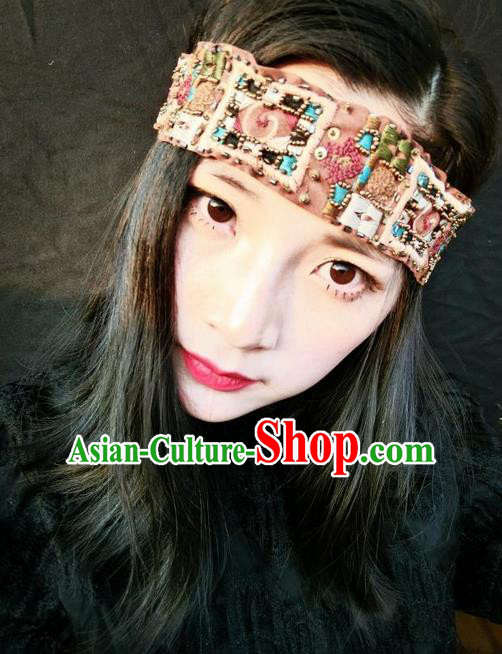 Top Grade Chinese Theatrical Traditional Ornamental Hair Clasp, Brazilian Carnival Halloween Occasions Handmade Bride Vintage Headband for Women