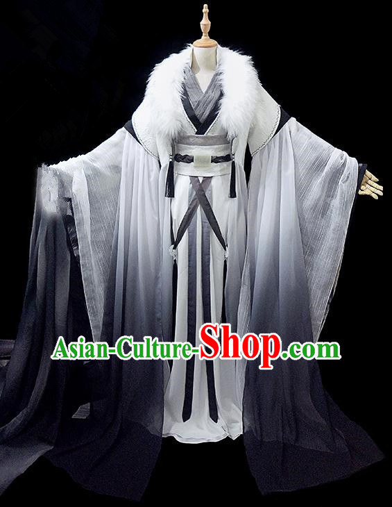 Traditional Ancient Chinese Young Men Costume, Chinese Han Dynasty Royal Highness Embroidered Robes Clothing for Men