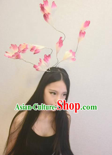 Top Grade Ornamental Leaf Hair Accessories, Halloween Princess Flowers Floral Headdress Occasions Handmade Hair Clasp for Women