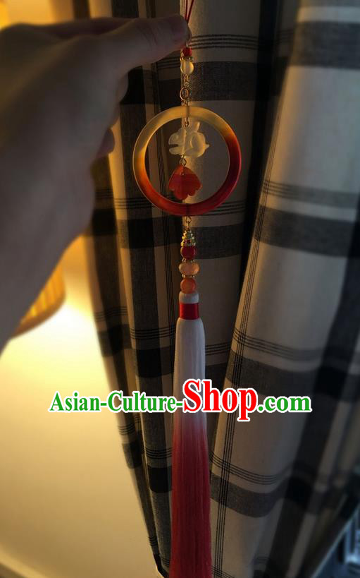 Asian Chinese Traditional Jewelry Accessories Palace Pendant, China Ancient Handmade Bride Hanfu Tassel Jade Waist Pendant for Women