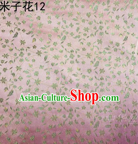 Asian Chinese Traditional Embroidered Shivering Floral Pink Satin Silk Fabric, Top Grade Brocade Tang Suit Hanfu Princess Dress Fabric Cheongsam Cloth Material