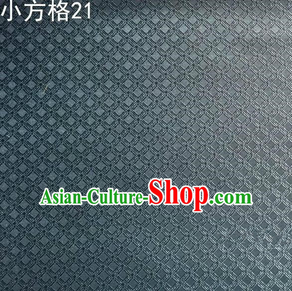 Asian Chinese Traditional Embroidery Small Check Grey Silk Fabric, Top Grade Arhat Bed Brocade Tang Suit Hanfu Tibetan Dress Fabric Cheongsam Cloth Material