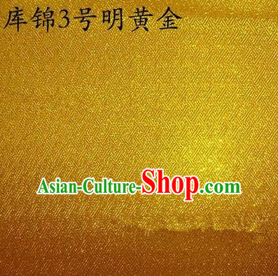 Asian Chinese Traditional Jacquard Weave Bright Golden Xiuhe Suit Satin Silk Fabric, Top Grade Brocade Tang Suit Hanfu Dress Fabric Cheongsam Cloth Material