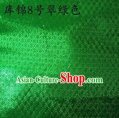 Asian Chinese Traditional Jacquard Weave Green Xiuhe Suit Satin Silk Fabric, Top Grade Brocade Tang Suit Hanfu Dress Fabric Cheongsam Cloth Material