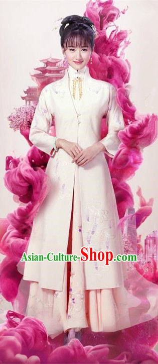Traditional Ancient Chinese Nobility Lady Costume and Headpiece Complete Set, Chinese Ming Dynasty Imperial Princess Embroidered Dress Clothing for Women