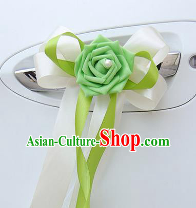 Top Grade Wedding Accessories Decoration, China Style Wedding Limousine Bowknot Green Flowers Bride Ribbon Garlands