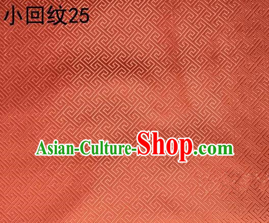 Asian Chinese Traditional Handmade Silk Fabric, Top Grade Nanjing Brocade Tang Suit Hanfu Orange Fabric Cheongsam Cloth Material