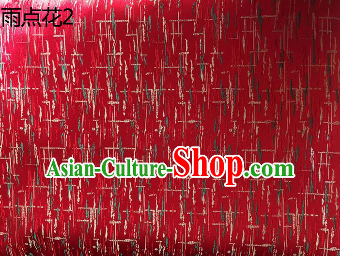 Traditional Asian Chinese Handmade Printing Silk Satin Tang Suit Red Fabric Drapery, Nanjing Brocade Ancient Costume Hanfu Cheongsam Cloth Material