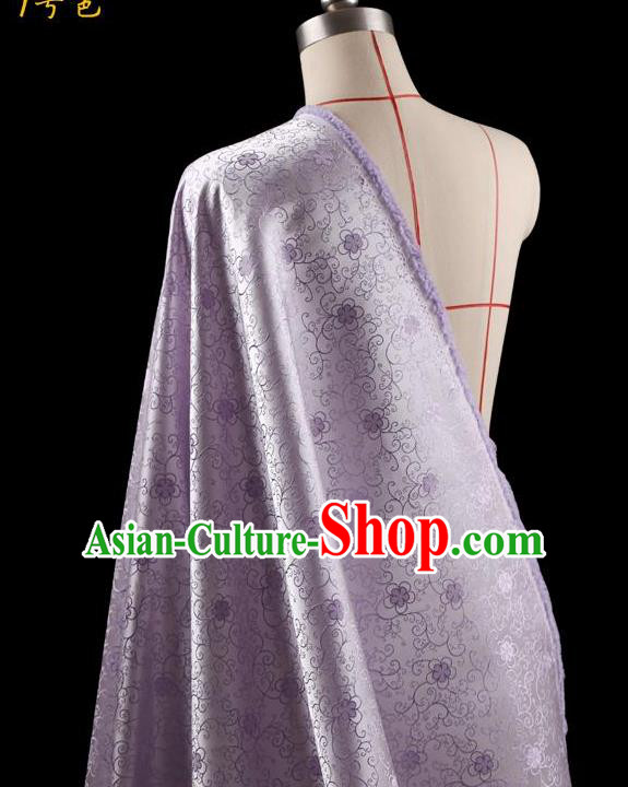 Traditional Asian Chinese Handmade Embroidery Flowers Dress Silk Tapestry Lilac Fabric Drapery, Top Grade Nanjing Brocade Ancient Costume Cheongsam Cloth Material