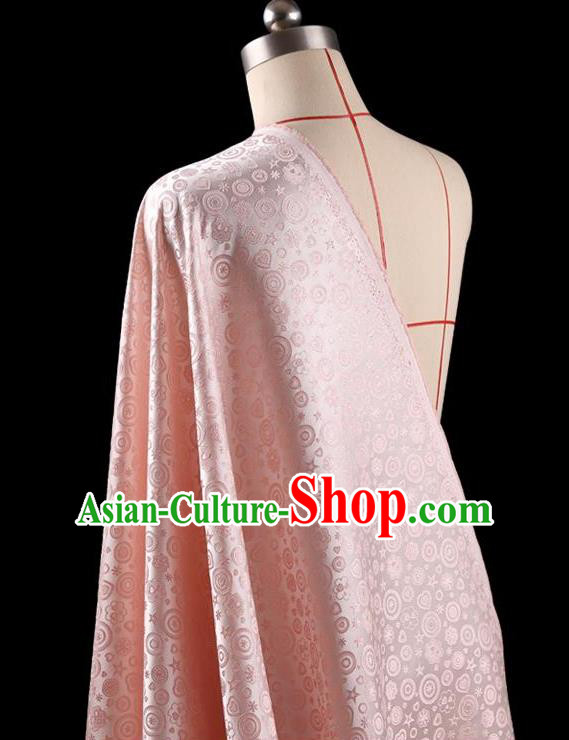 Traditional Asian Chinese Handmade Embroidery Flowers Dress Silk Tapestry Pink Fabric Drapery, Top Grade Nanjing Brocade Ancient Costume Cheongsam Cloth Material