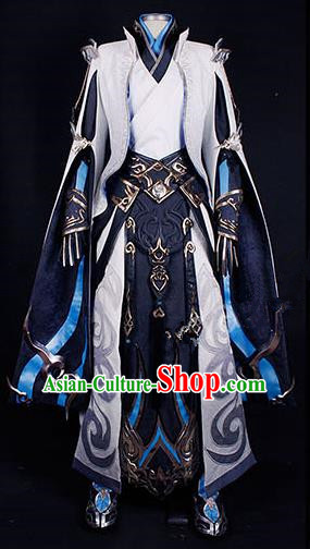 Asian Chinese Traditional Cospaly Costume Customization Ming Dynasty Royal Highness Costume, China Elegant Hanfu Swordsman Clothing for Men