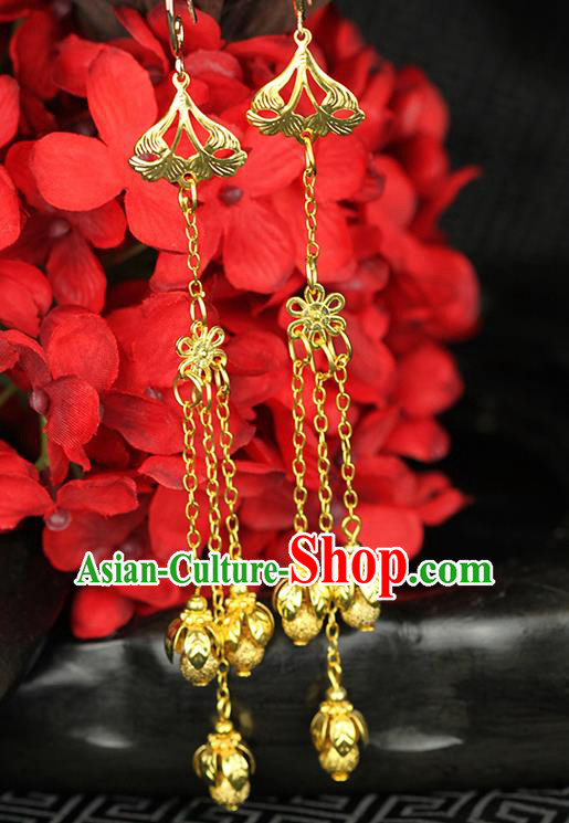 Chinese Ancient Style Hair Jewelry Accessories Wedding Imperial Consort Earrings, Hanfu Xiuhe Suits Bride Handmade Eardrop for Women