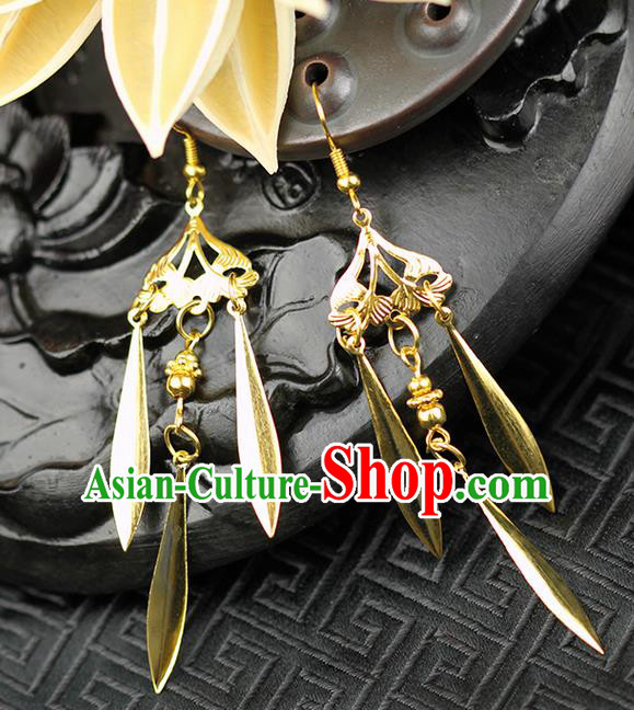 Chinese Ancient Style Hair Jewelry Accessories Wedding Imperial Consort Earrings, Hanfu Xiuhe Suits Bride Handmade Eardrop for Women