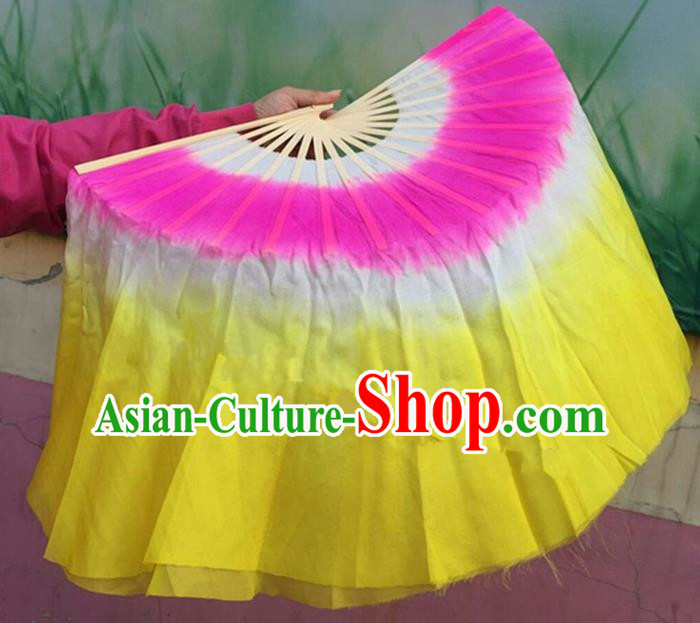 Pure Silk Traditional Chinese Fans Oriental Fan Folk Dance Dance Ribbons Cultural Yangko Hand Fan