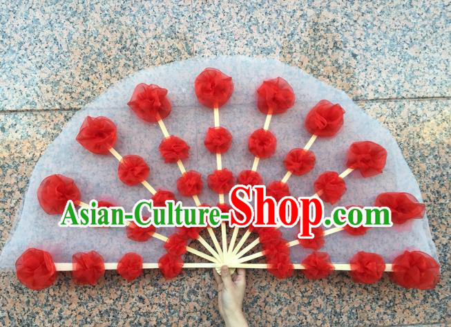 Pure Silk Traditional Chinese Fans Oriental Flowers Fan Folk Dance Dance Cultural Hand Fan