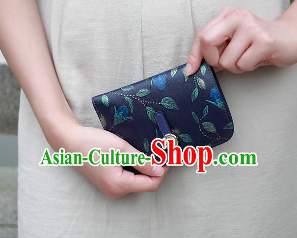 Traditional Handmade Asian Chinese Element Knurling Folding Wallet National Handbag Purse for Women