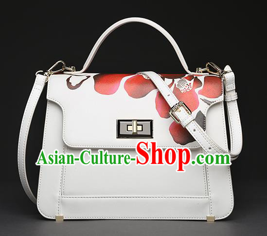 Traditional Handmade Asian Chinese Element Clutch Bags Shoulder Bag Haversack National Printing Flowers Handbag for Women