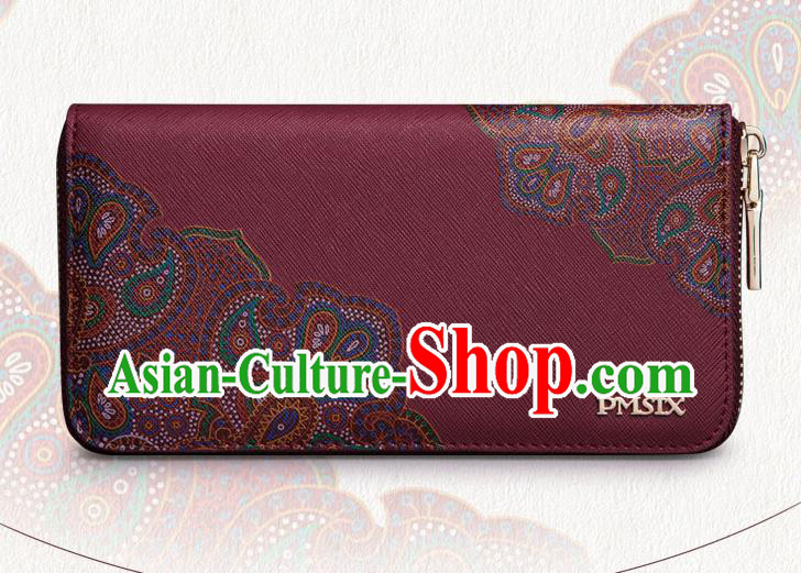 Traditional Handmade Asian Chinese Element Embroidery Wallet National Handbag Red Purse for Women