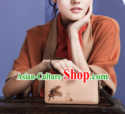 Traditional Handmade Asian Chinese Element Embroidery Butterfly Wallet National Handbag Purse for Women