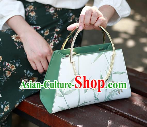 Traditional Handmade Asian Chinese Element Clutch Bags Printing Shoulder Bag National Handbag for Women