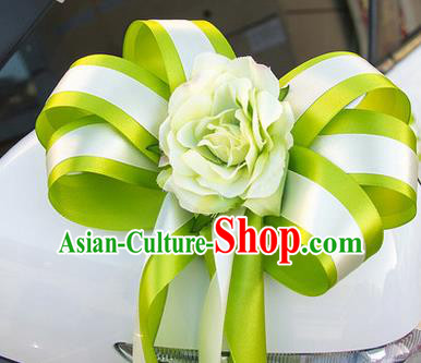 Top Grade Wedding Accessories Decoration, China Style Wedding Car Ornament Green Flowers Bride Ribbon Garlands