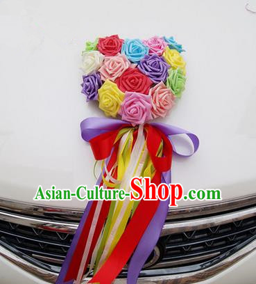 Top Grade Wedding Accessories Decoration, China Style Wedding Car Ornament Colorful Flowers Floriculture