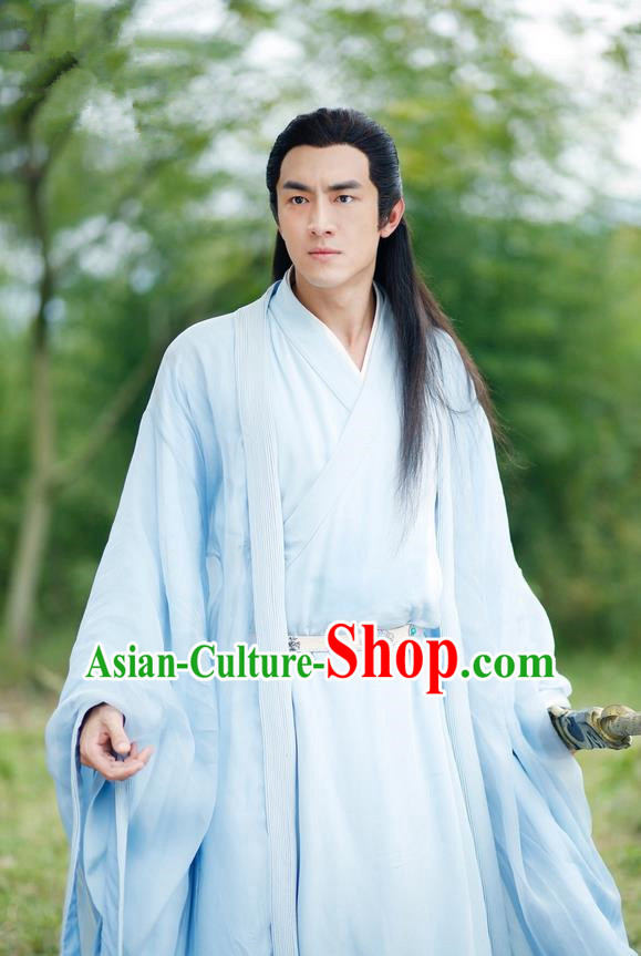 Traditional Ancient Chinese Southern and Northern Dynasties Nobility Childe Costume and Headpiece Complete Set, Chinese North Wei Dynasty Prince Robe Clothing
