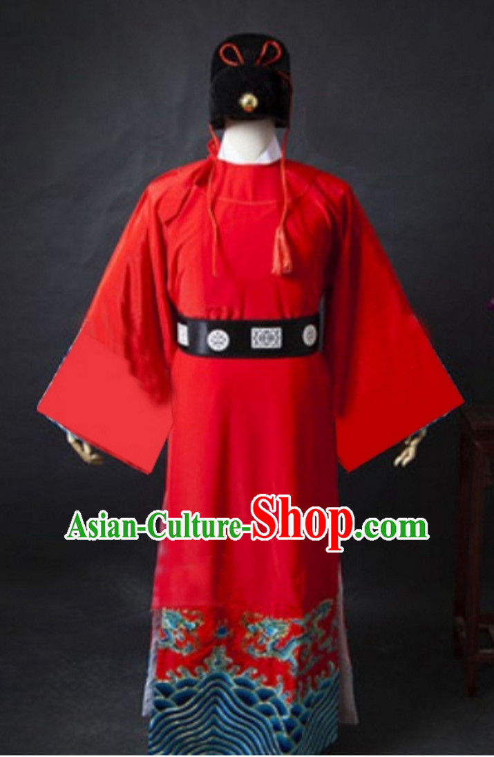 Ancient Zhan Zhao Costumes and Hat Complete Set