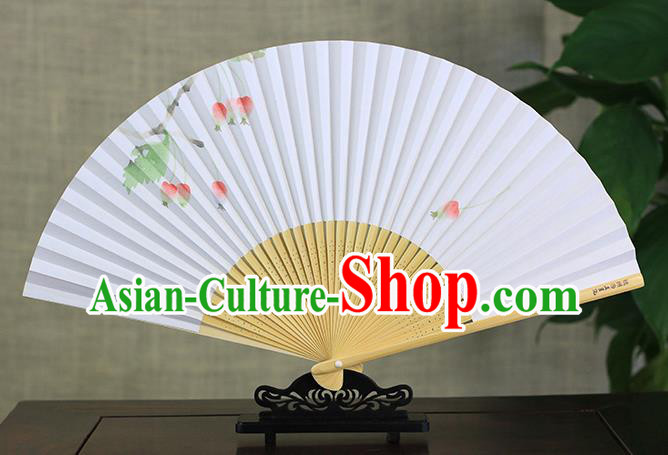 Traditional Chinese Handmade Crafts Ink Painting Folding Fan, China Classical Art Paper Sensu Xuan Paper Fan Hanfu Fans for Men