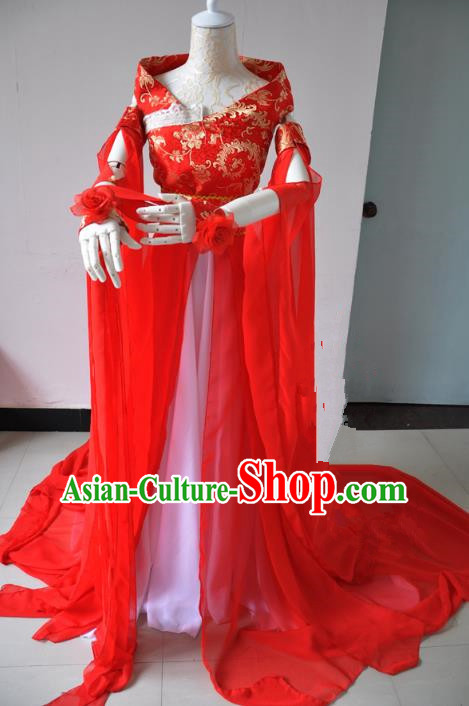 Chinese Ancient Cosplay Princess Wedding Costumes, Chinese Traditional Clothing Chinese Cosplay Knight Costume for Women