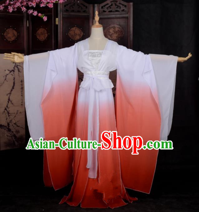 Chinese Ancient Cosplay Tang Dynasty Palace Lady Costumes, Chinese Traditional Red Hanfu Dress Clothing Chinese Cosplay Imperial Princess Costume for Women