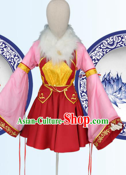 Chinese Ancient Cosplay Young Lady Costumes, Chinese Traditional Dress Clothing Chinese Cosplay Palace Lady Costume for Women