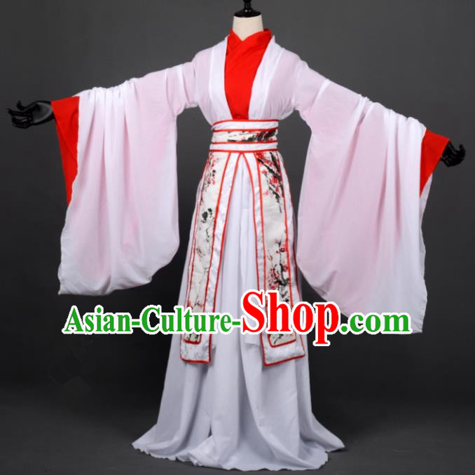 Chinese Ancient Cosplay Han Dynasty Fairy Costumes, Chinese Traditional Embroidery Plum Blossom Hanfu Dress Clothing Chinese Cosplay Princess Costume for Women